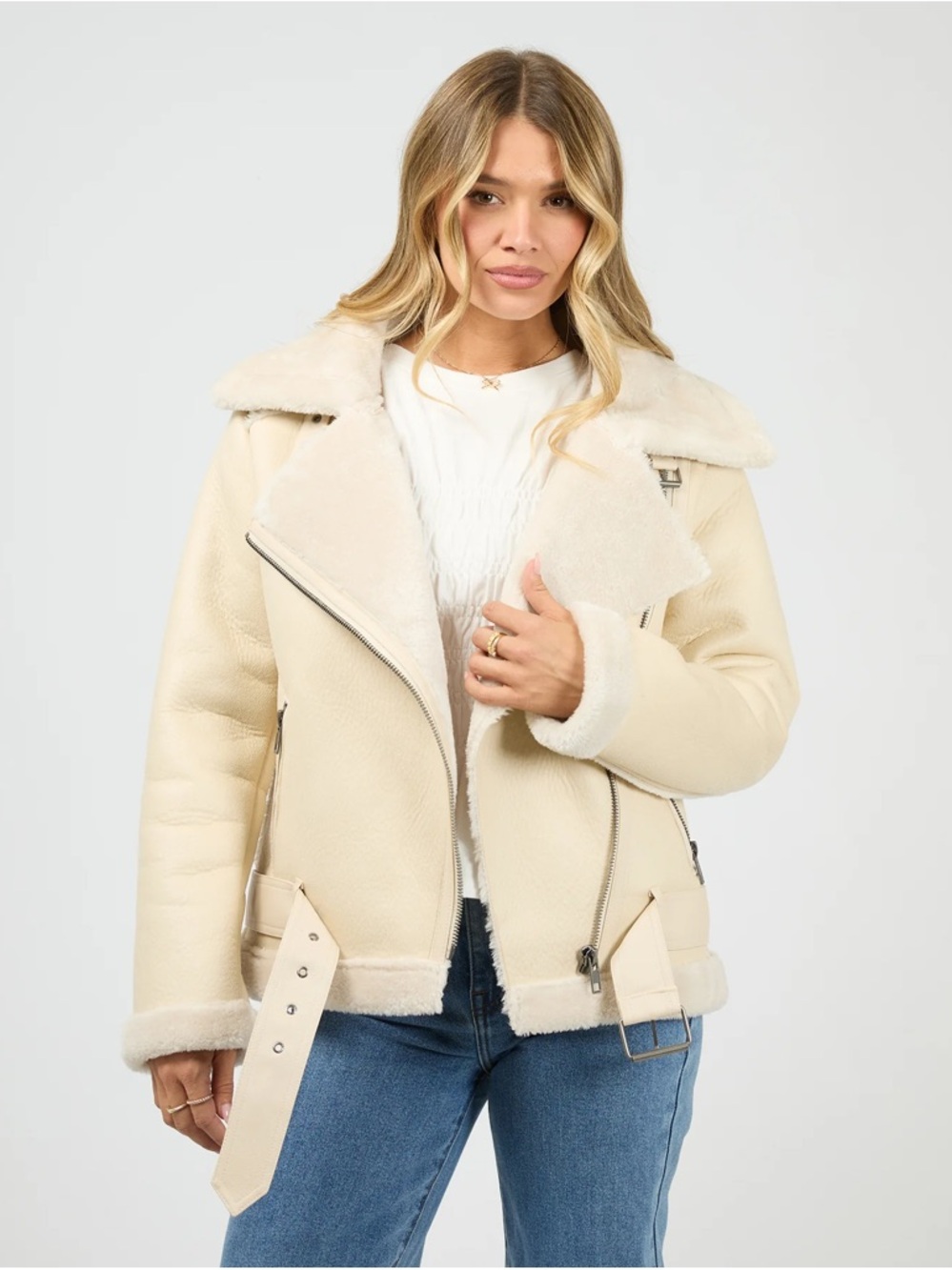 Only Cream Aviator Jacket